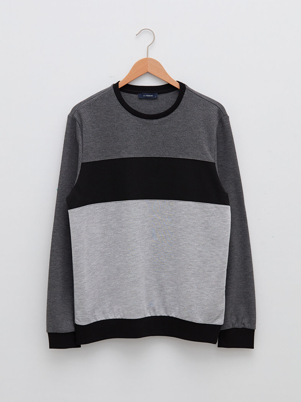 Crew Neck Long Sleeve Color Block Men's Sweatshirt-5