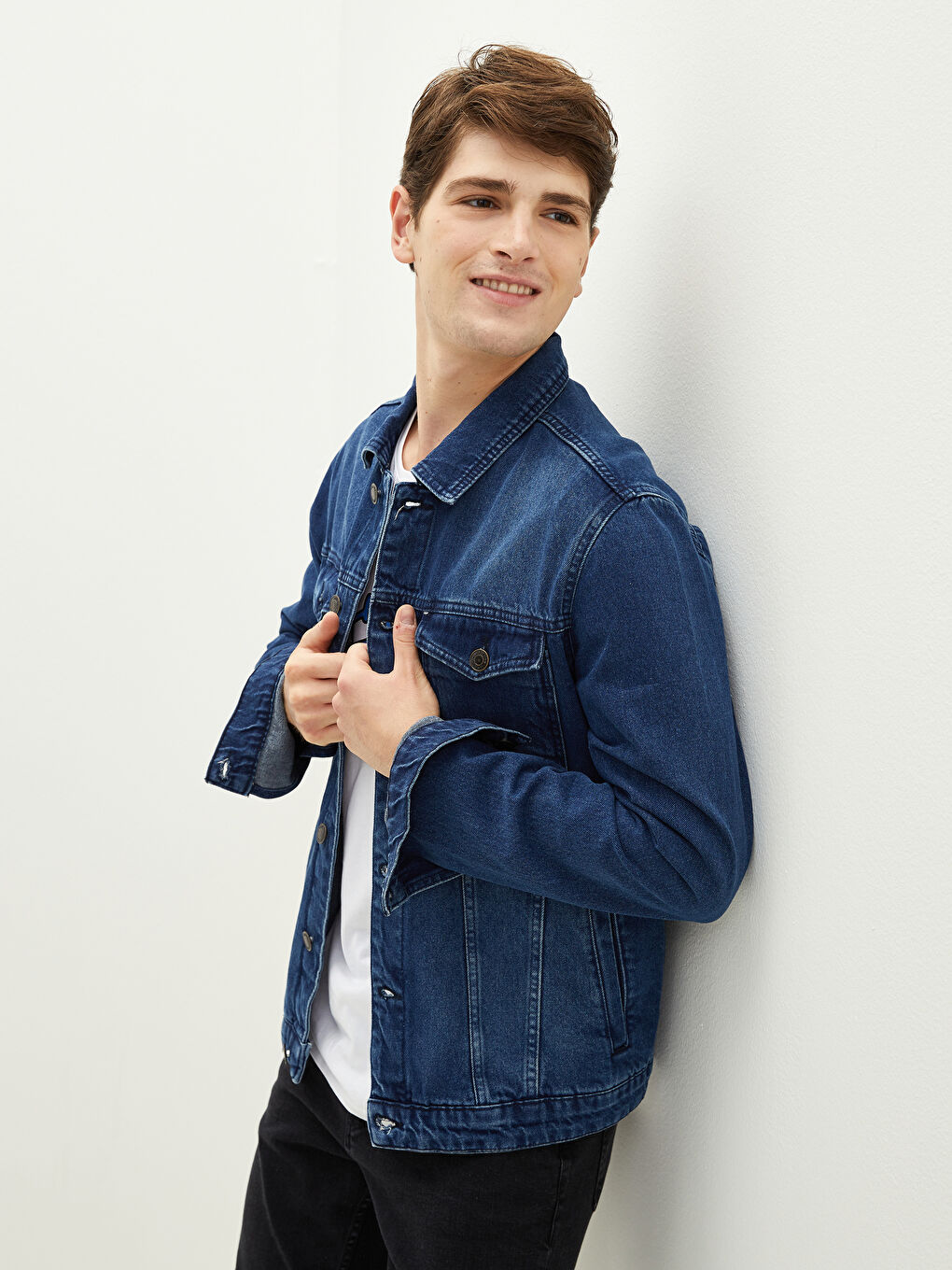 İndigo Standart Kalıp Erkek Jean Ceket-2