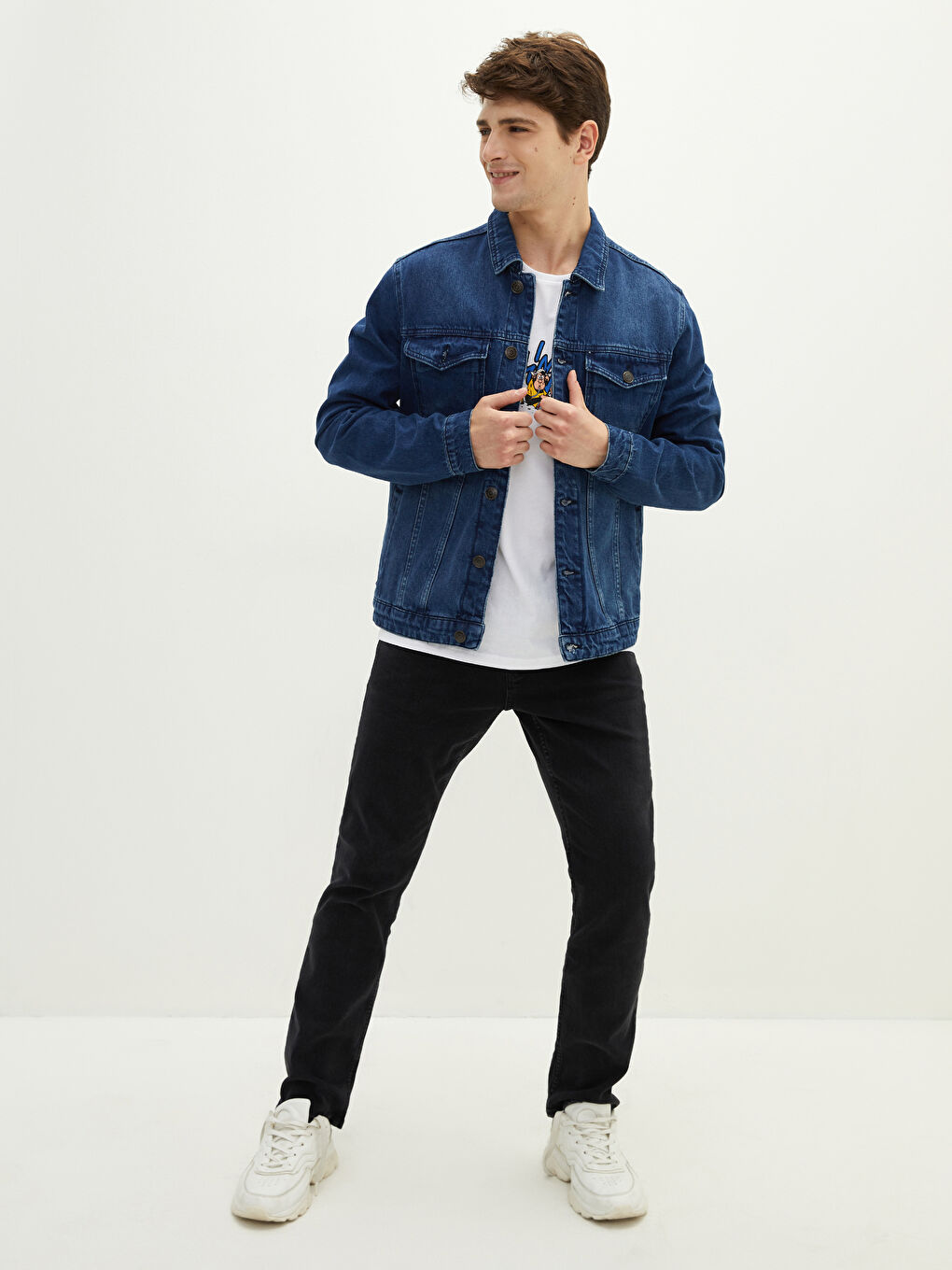 İndigo Standart Kalıp Erkek Jean Ceket-3