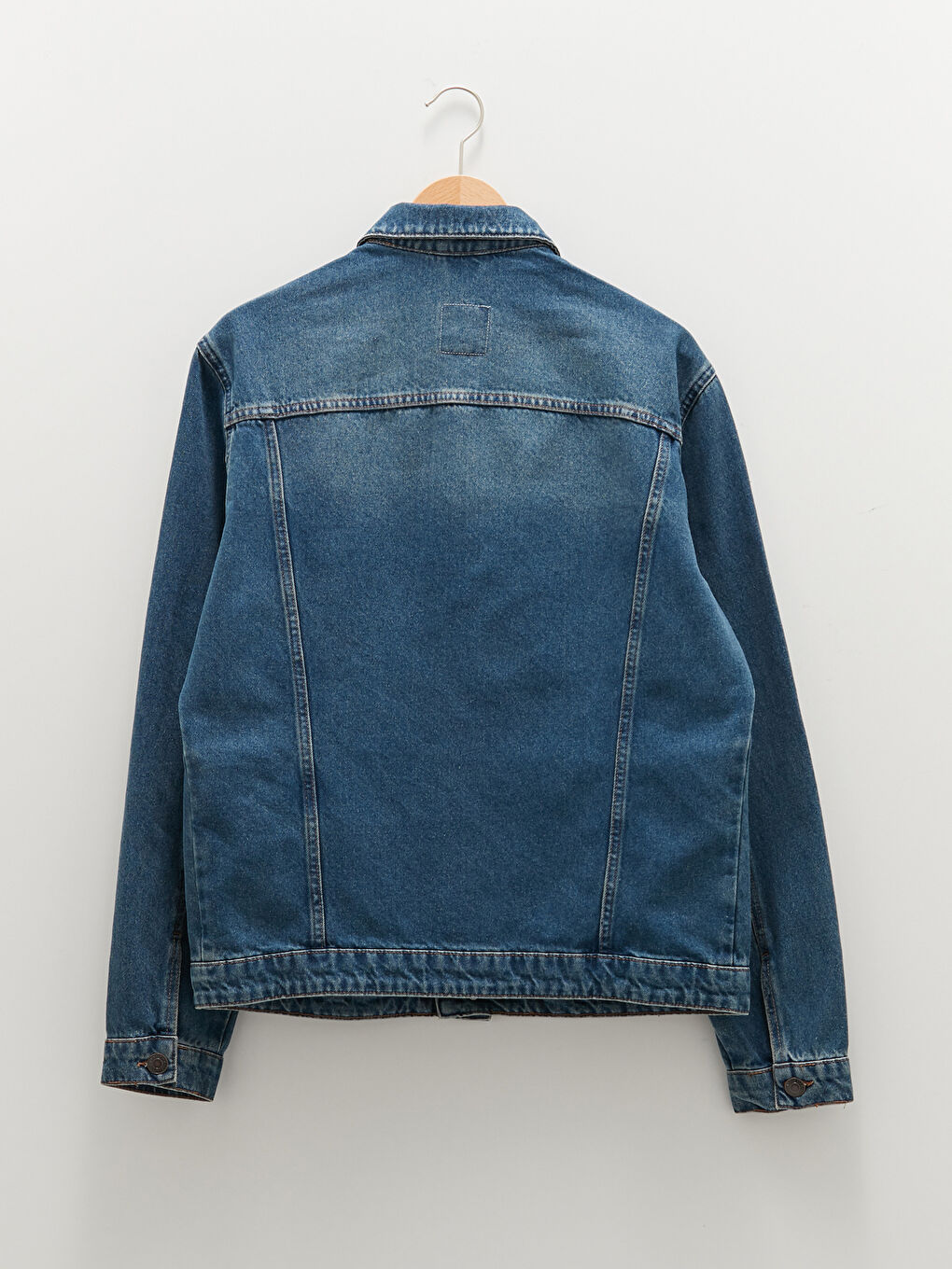 İndigo Standart Kalıp Uzun Kollu Erkek Jean Ceket-6