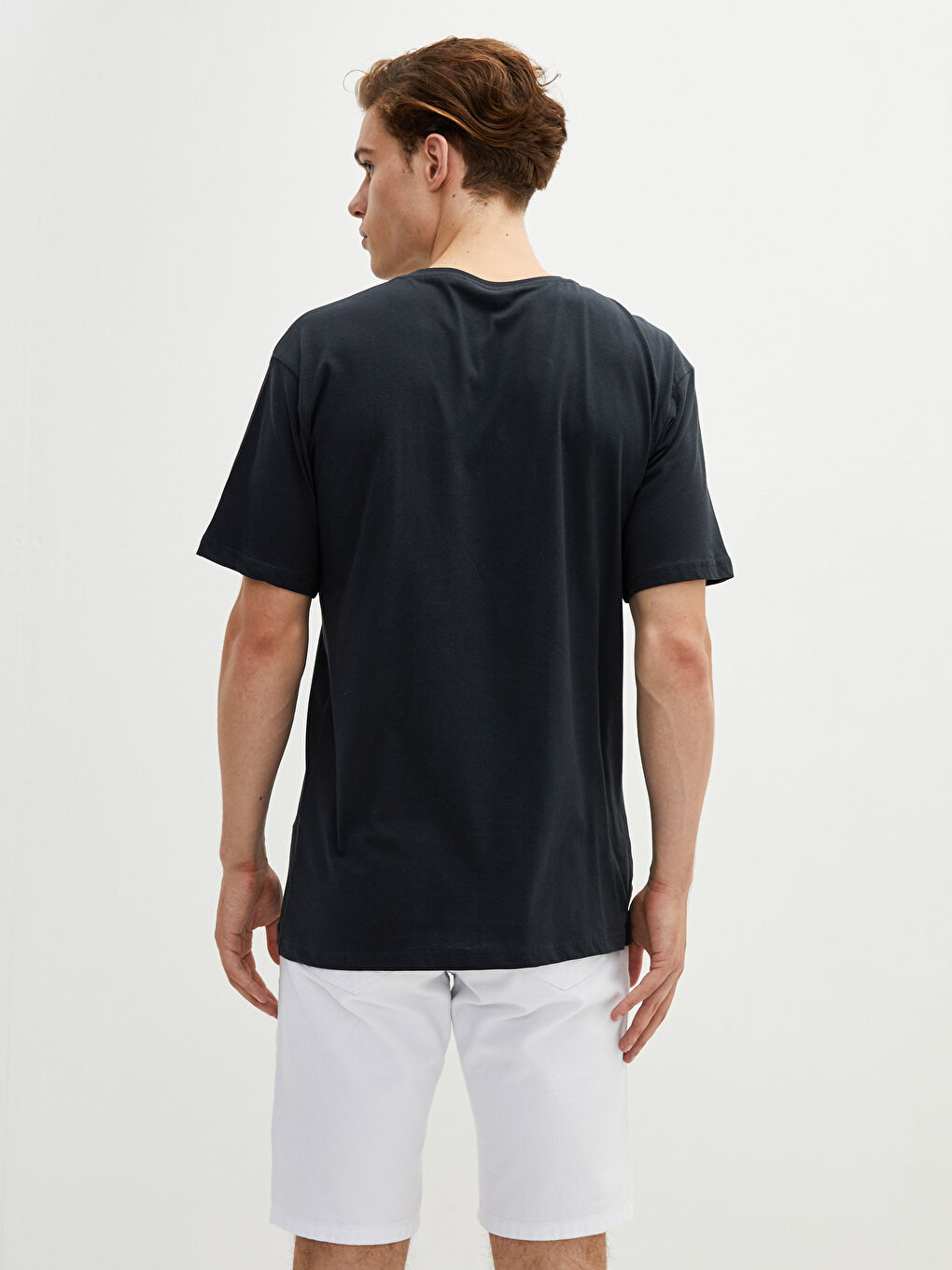 Crew Neck Short Sleeve Printed Combed Cotton Men's T-shirt-3