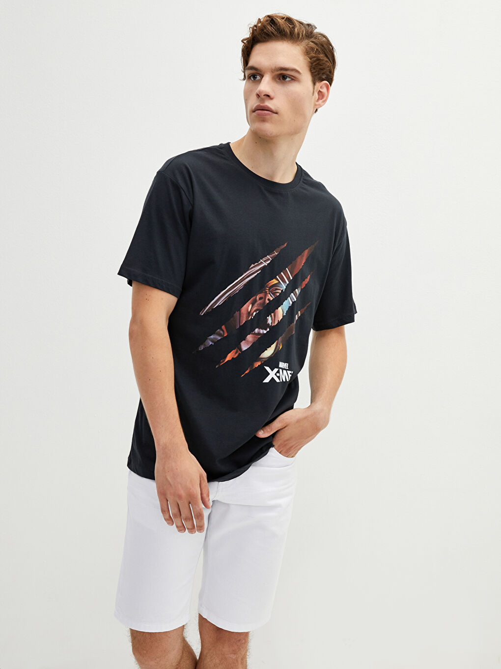 Crew Neck Short Sleeve Printed Combed Cotton Men's T-shirt