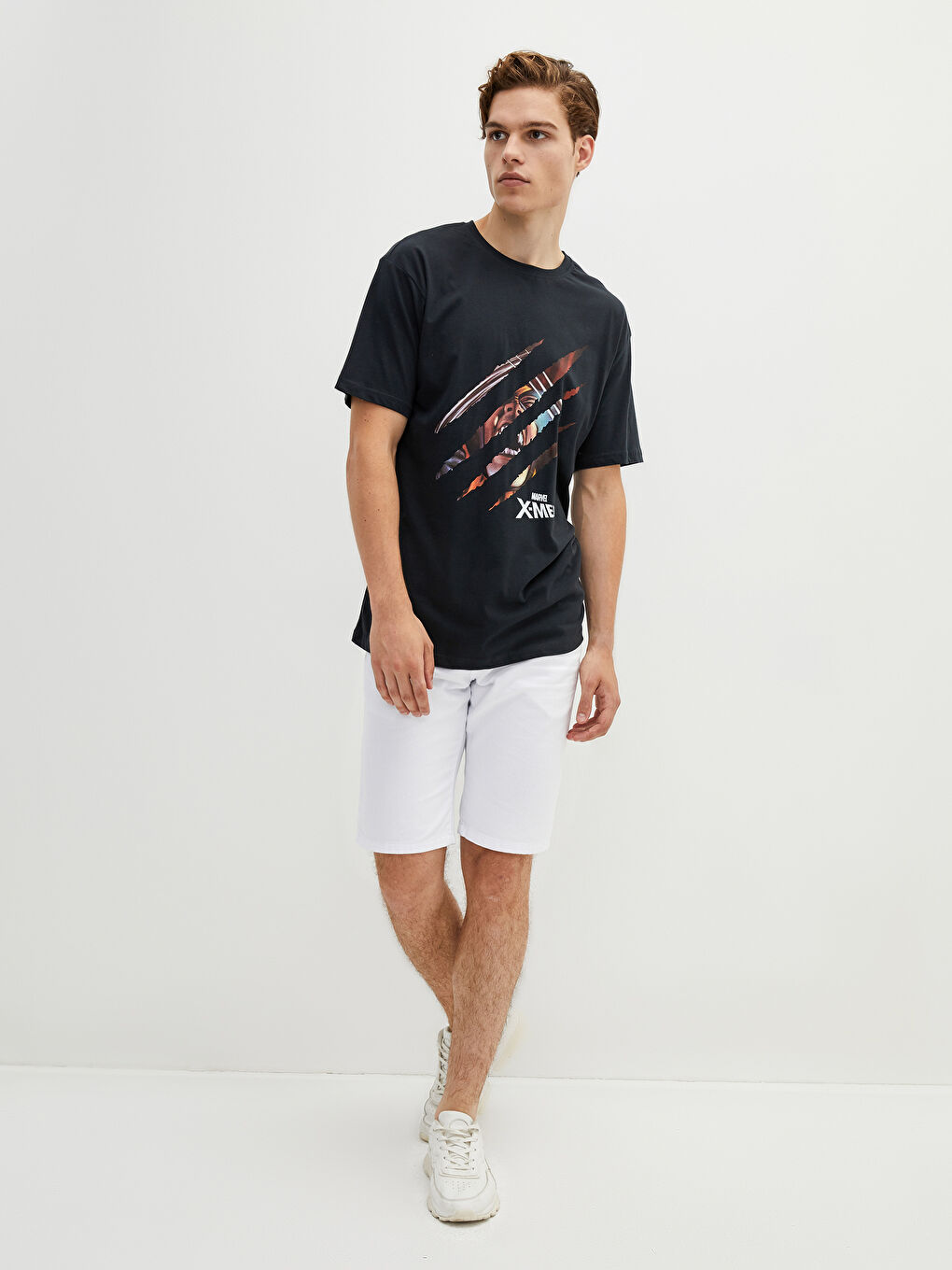 Crew Neck Short Sleeve Printed Combed Cotton Men's T-shirt-1