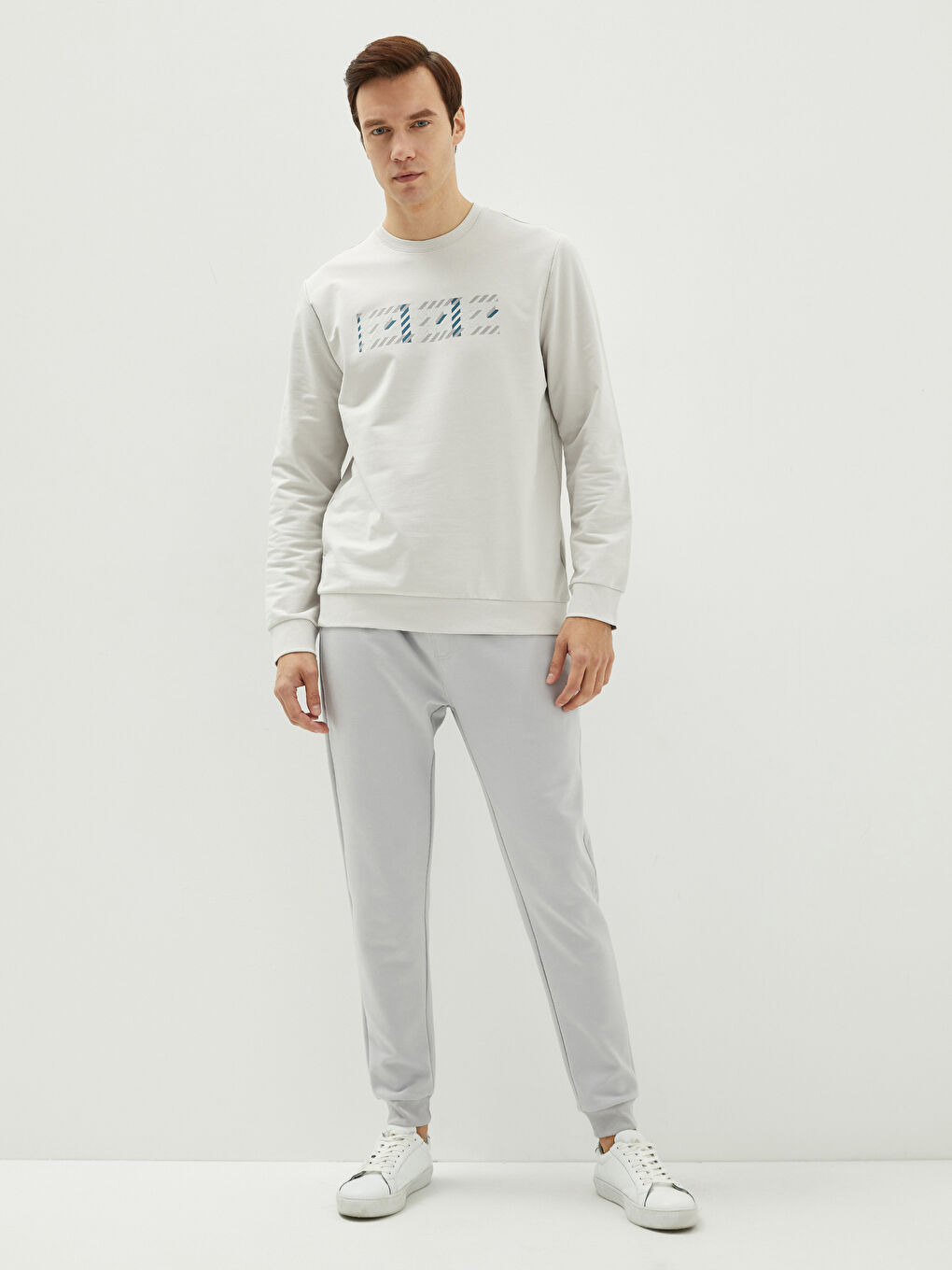 Crew Neck Long Sleeve Printed Men's Sweatshirt-2