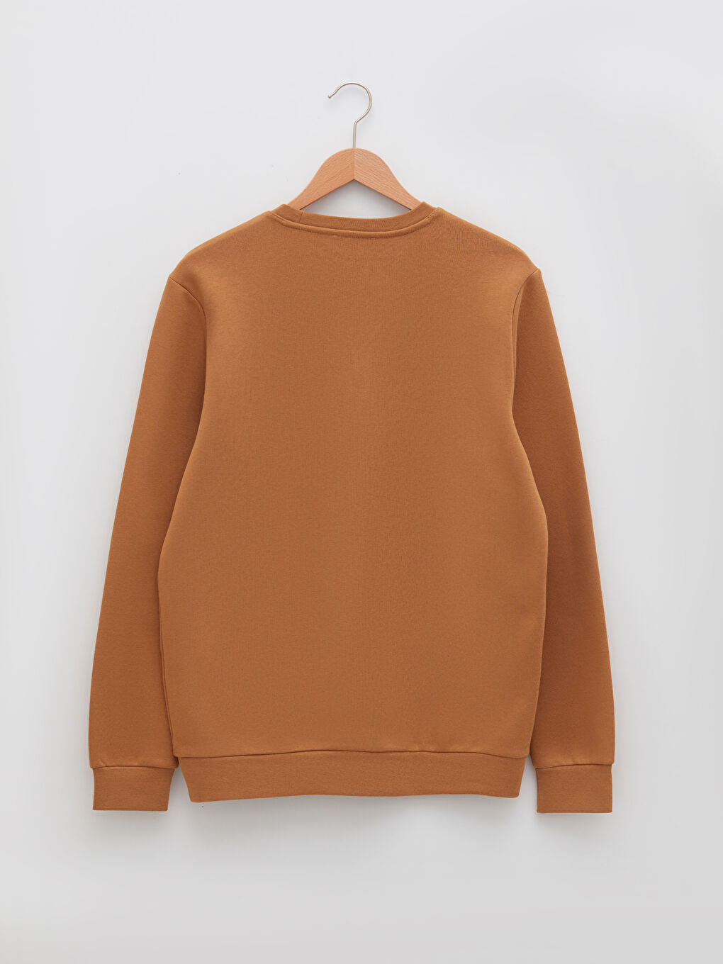 Sarı Bisiklet Yaka Uzun Kollu Baskılı Erkek Sweatshirt-6