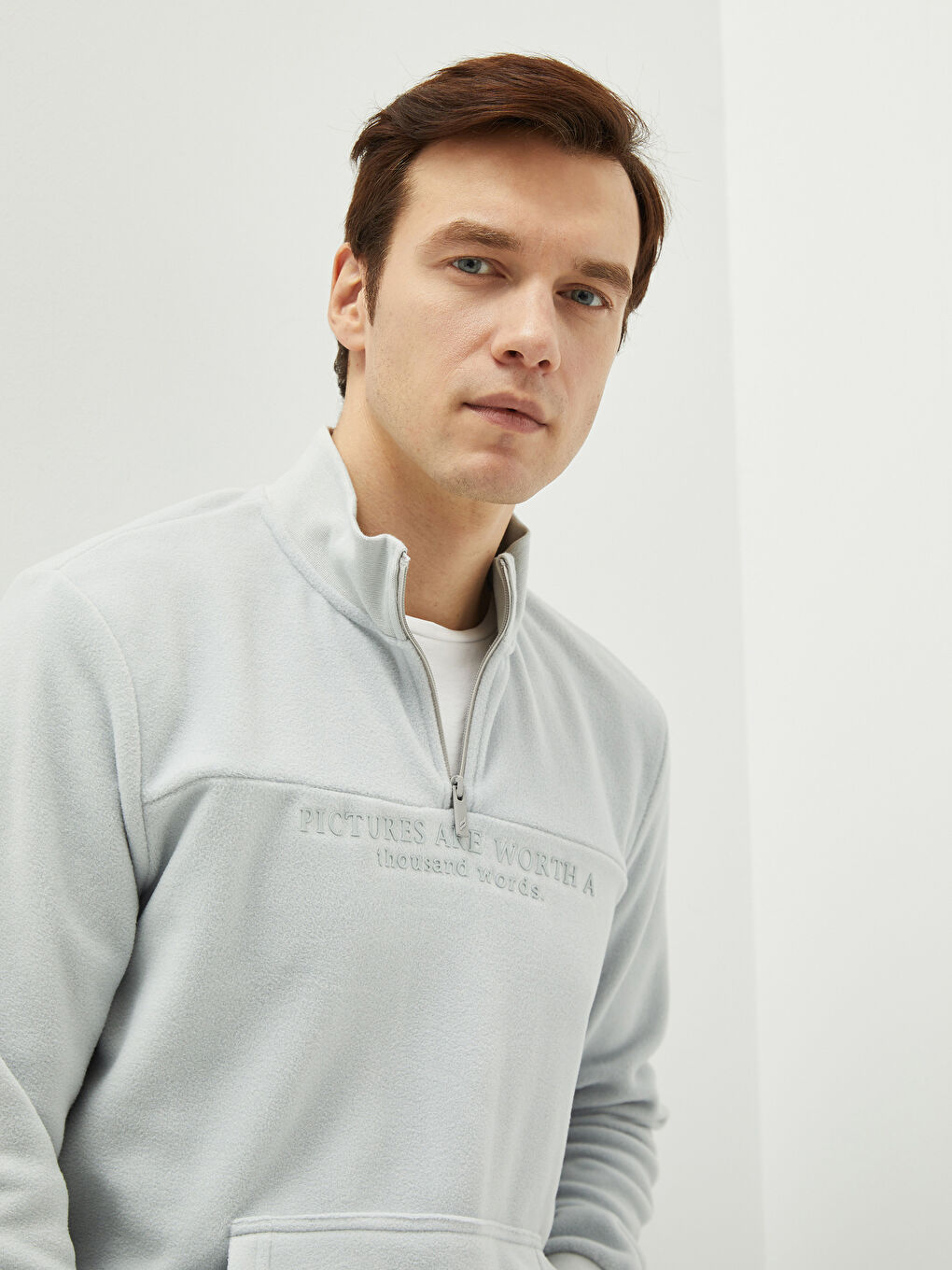 Hanorac pentru Bărbați Imprimat cu Mânecă Lungă și Guler Tip Pâlnie