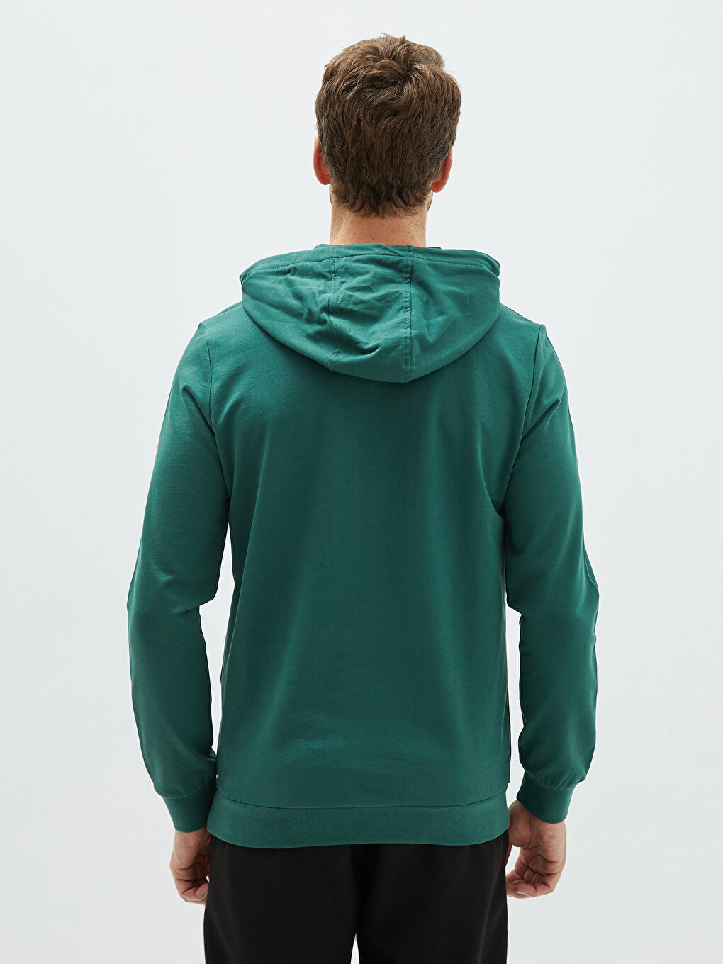 LCWAIKIKI Classic Yeşil Uzun Kollu Baskılı Erkek Hoodie - 4