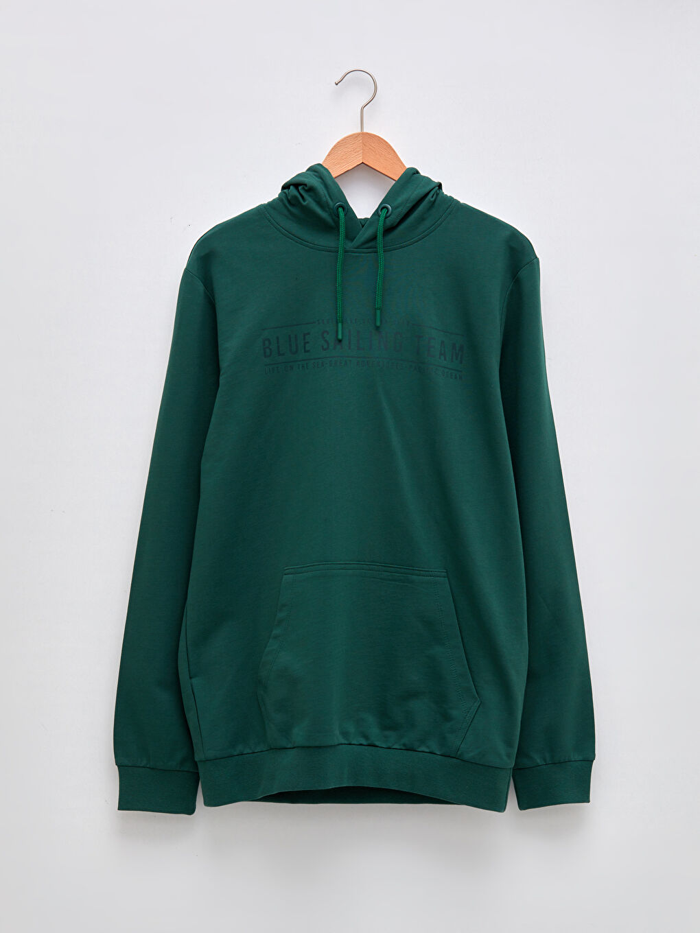 LCWAIKIKI Classic Yeşil Uzun Kollu Baskılı Erkek Hoodie - 5