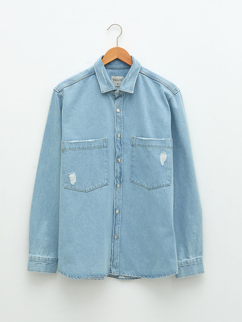 İndigo Standart Kalıp Erkek Jean Ceket-6