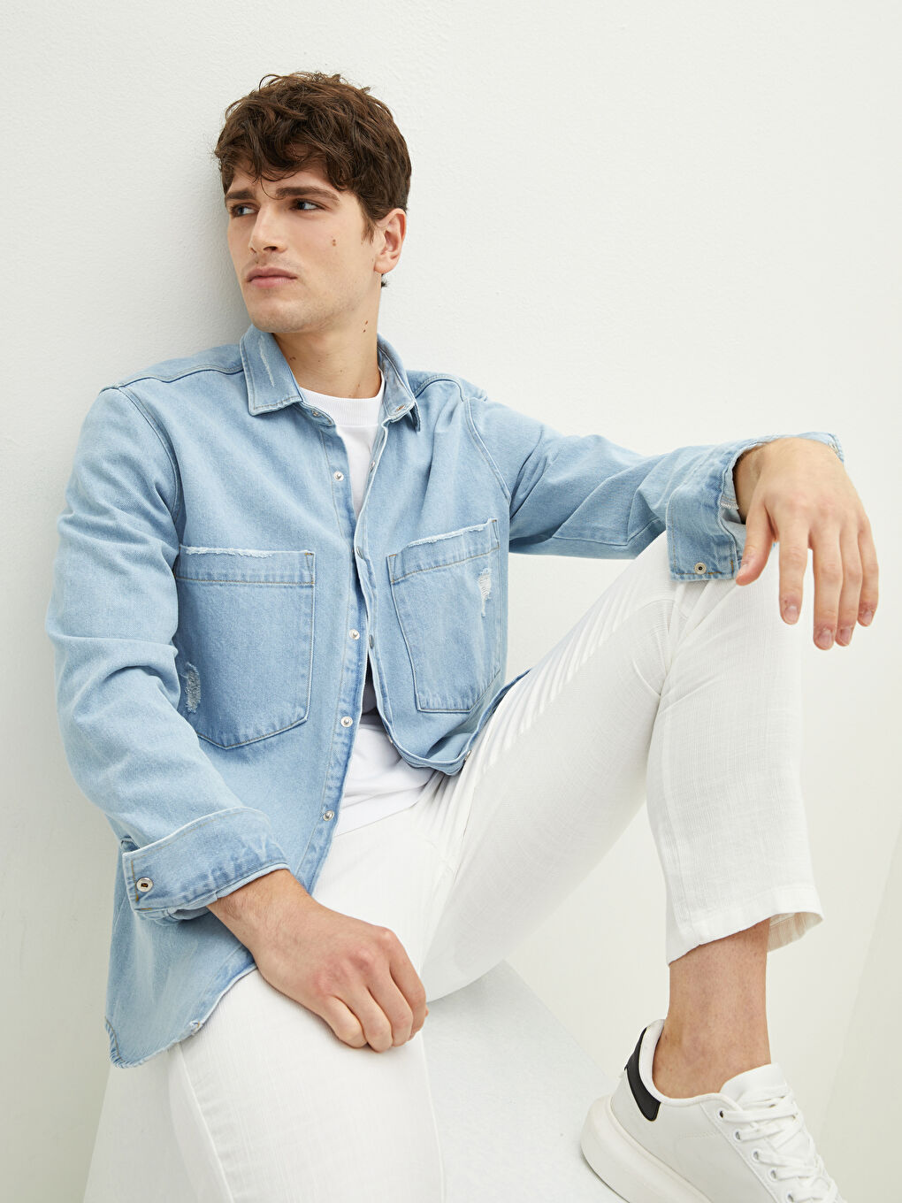 İndigo Standart Kalıp Erkek Jean Ceket