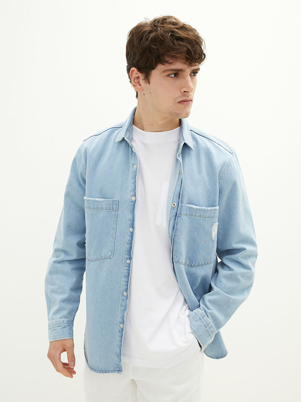 İndigo Standart Kalıp Erkek Jean Ceket-2