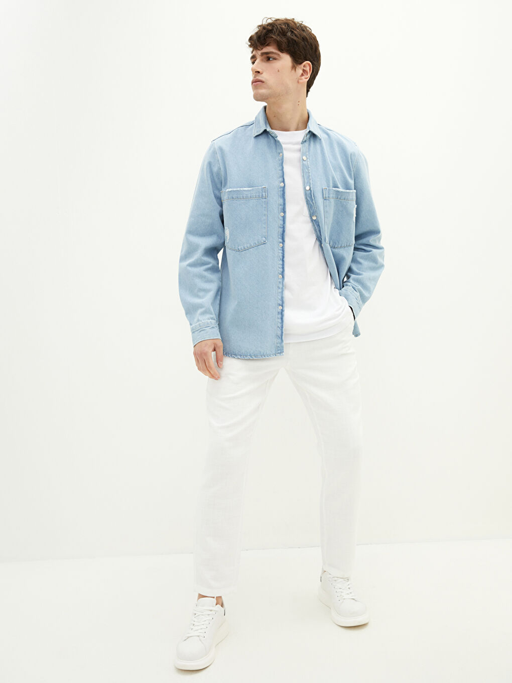 İndigo Standart Kalıp Erkek Jean Ceket-3