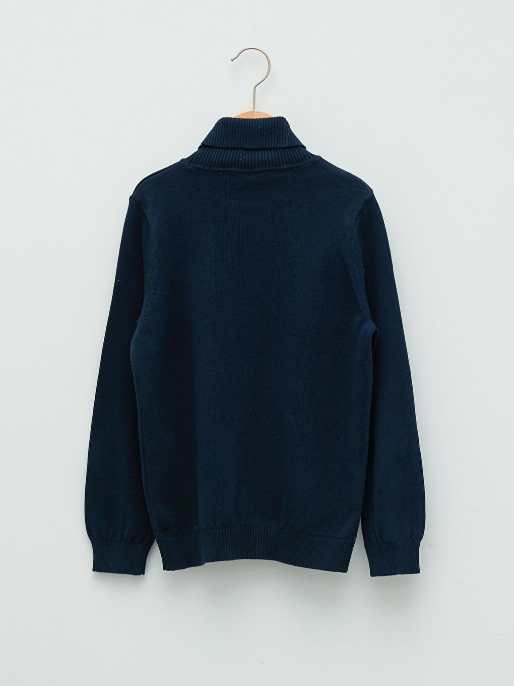 Pull-over Slim Basique à Col roulé Manches longues pour Garçon en Tricot Fin-1