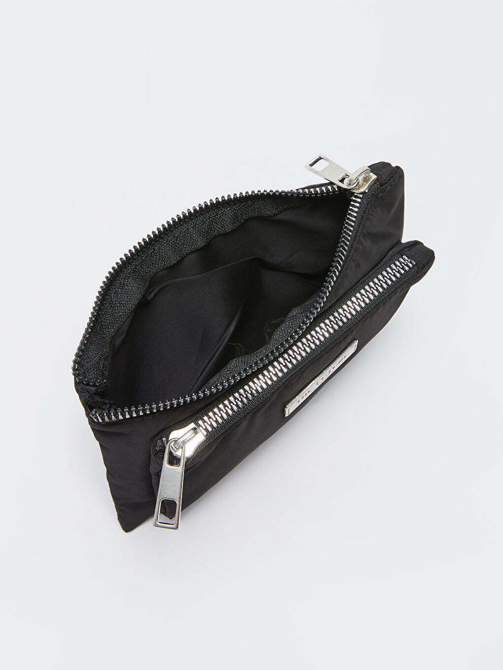 Siyah Slogan Baskılı Kadın Cüzdan-5