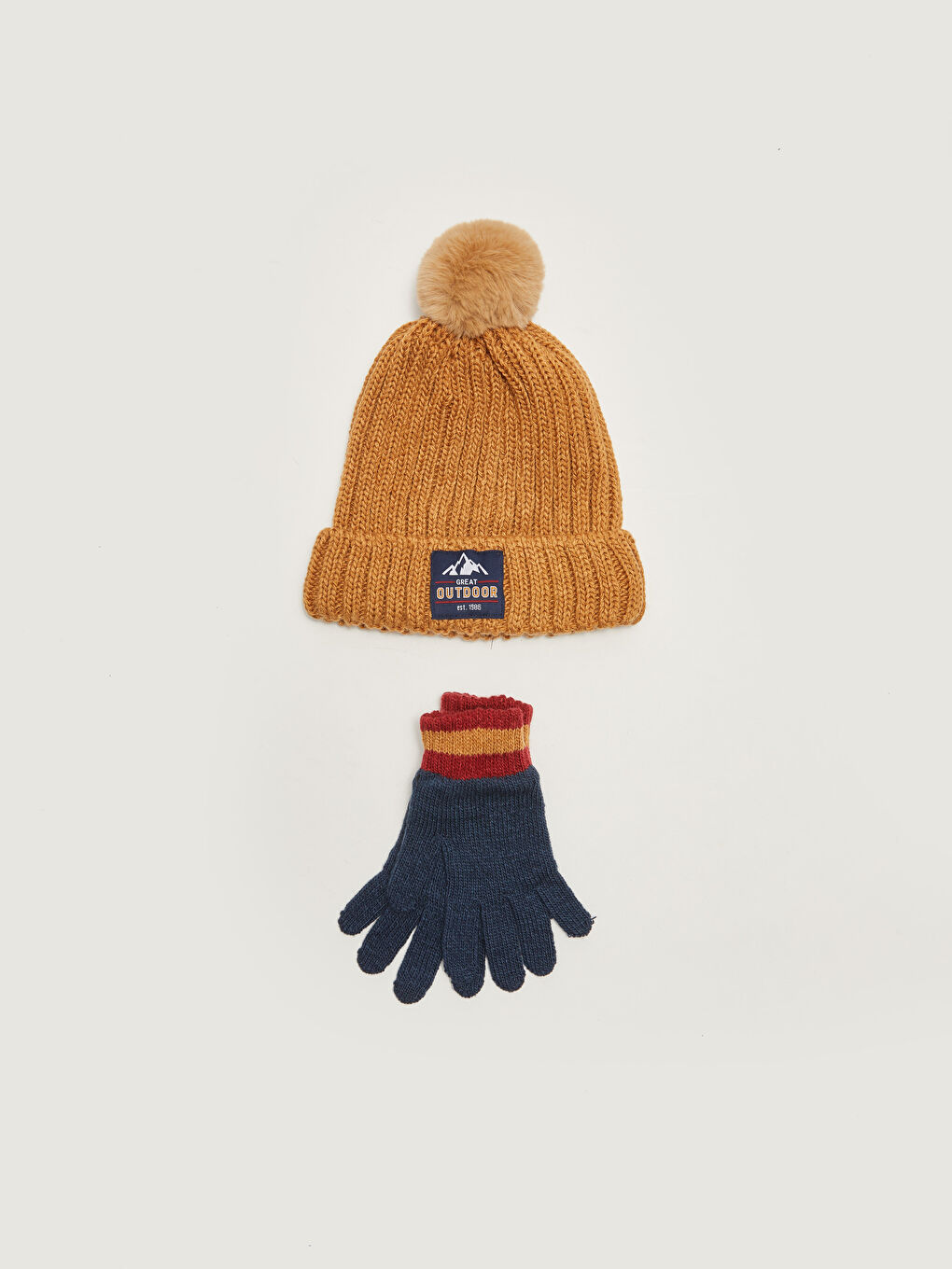 Boy's Tricot Beret, Gloves and Scarves Set-4
