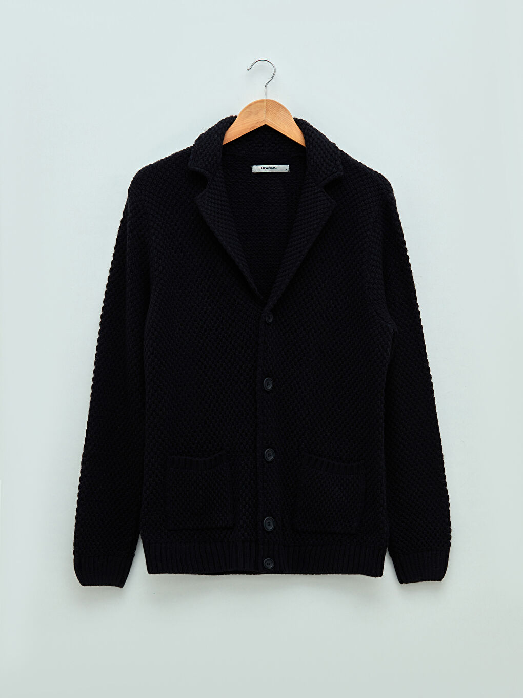 Standard Pattern Jacket Collar Thick Men's Knitwear Cardigan-5