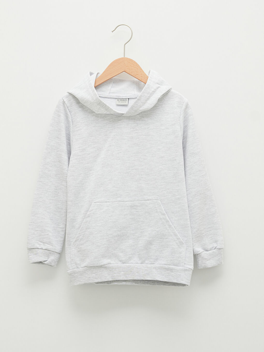 Gri Kapüşonlu Basic Uzun Kollu Erkek Çocuk Sweatshirt