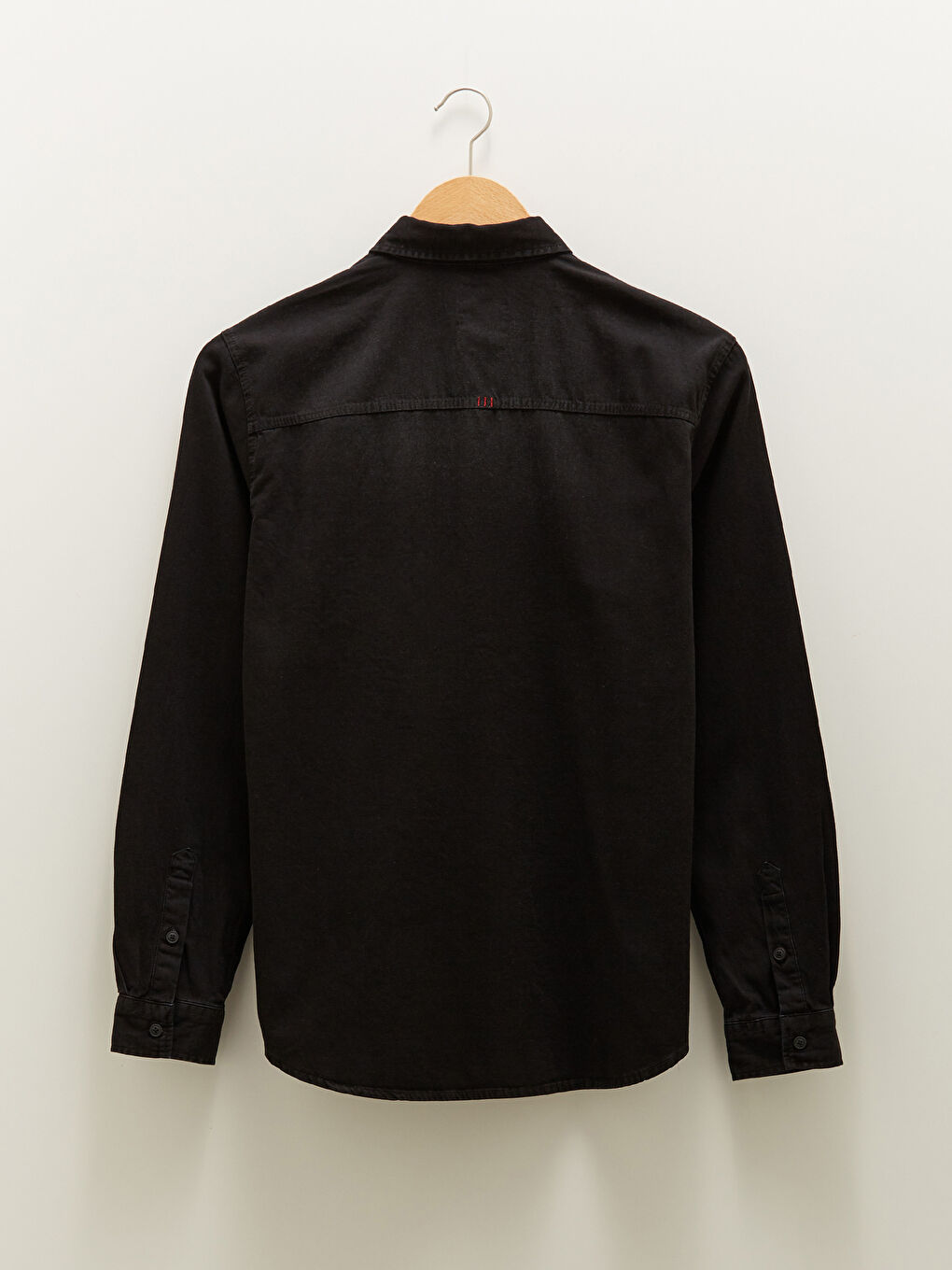 Siyah Slim Fit Uzun Kollu Erkek Jean Gömlek-7