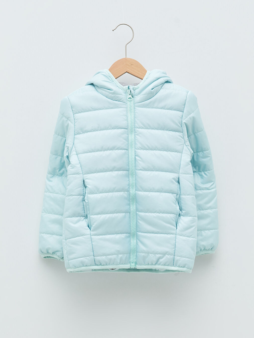 Geacă Matlasată Simplă Cu Glugă și Mânecă Lungă pentru Fete