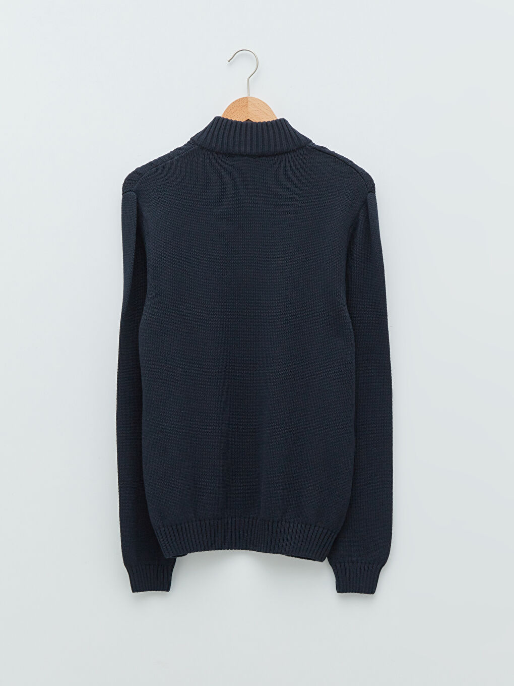 Funnel Neck Long Sleeve Men's Knitwear Sweater-6