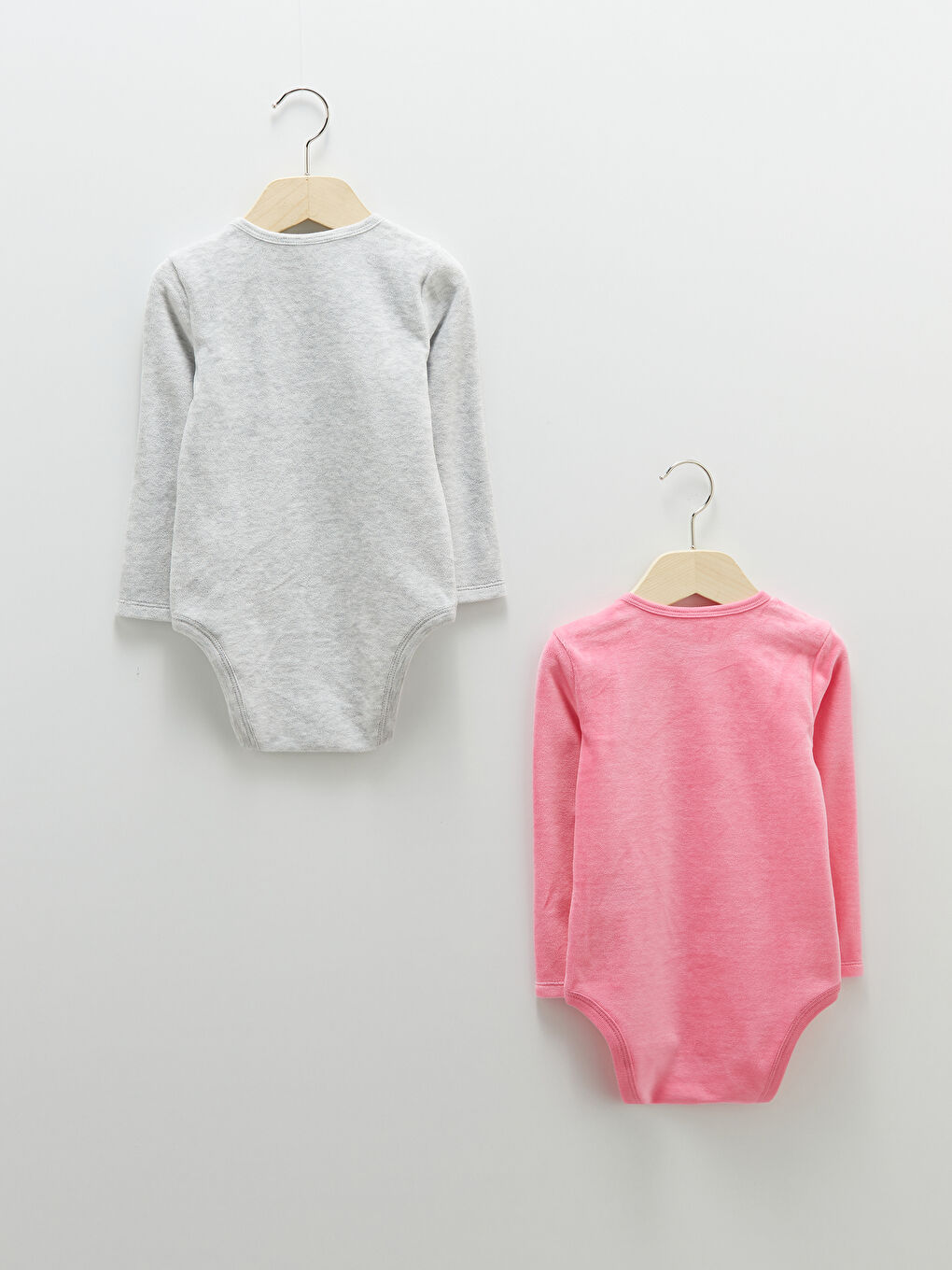 Дөңгелек жағалы ұзын жеңді негізгі барқыт қыз бала түймесі бар боди 2 данадан тұратын-1