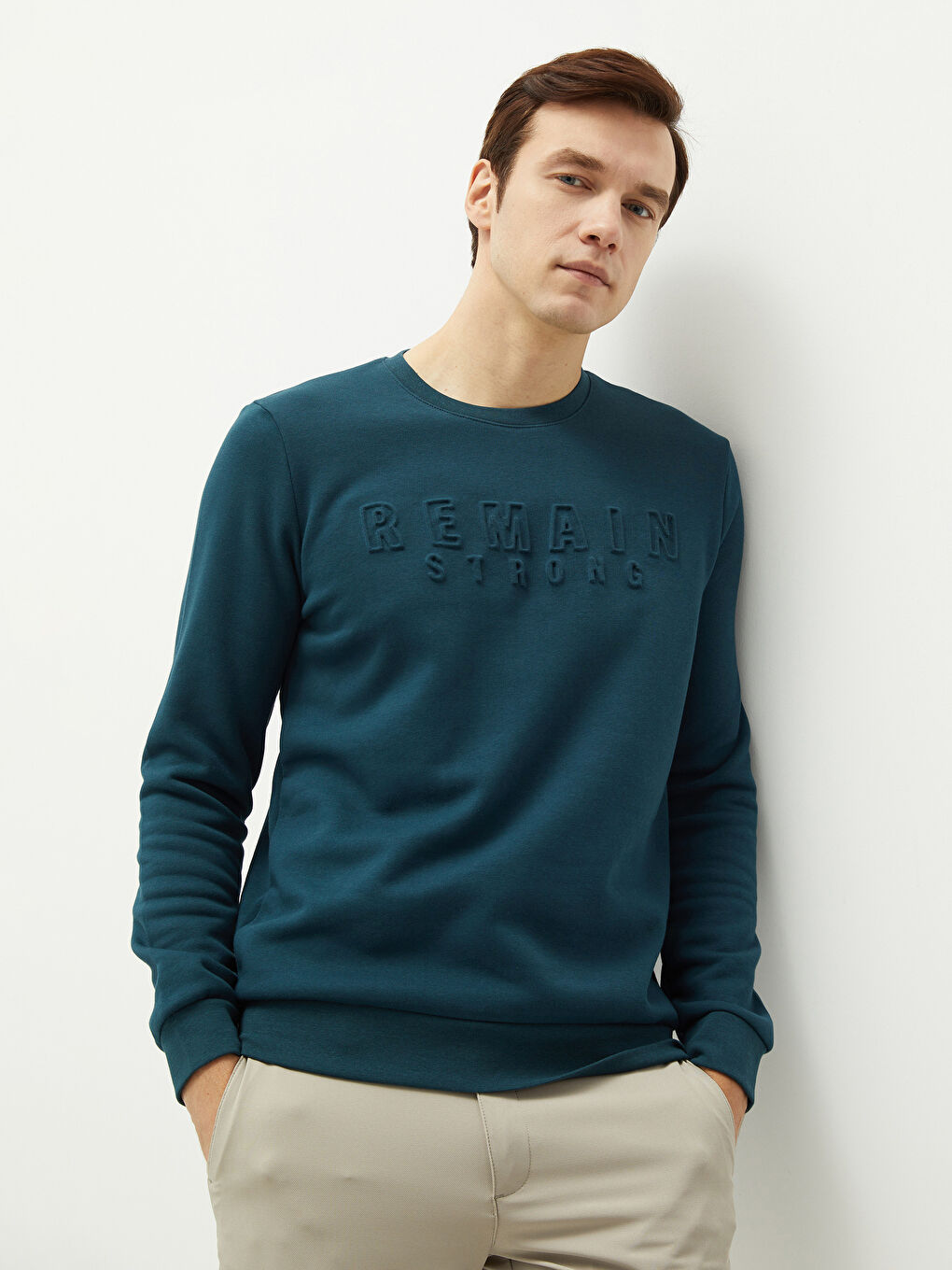 Crew Neck Long Sleeve Printed Men's Sweatshirt-1