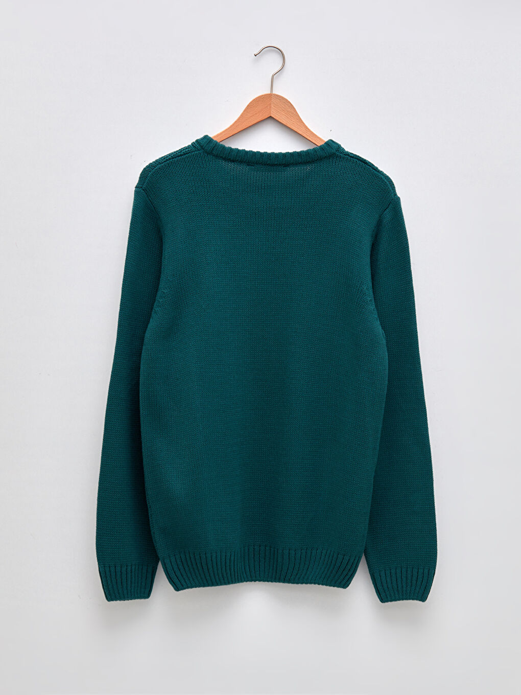 Crew Neck Long Sleeve Men's Tricot Sweater-6