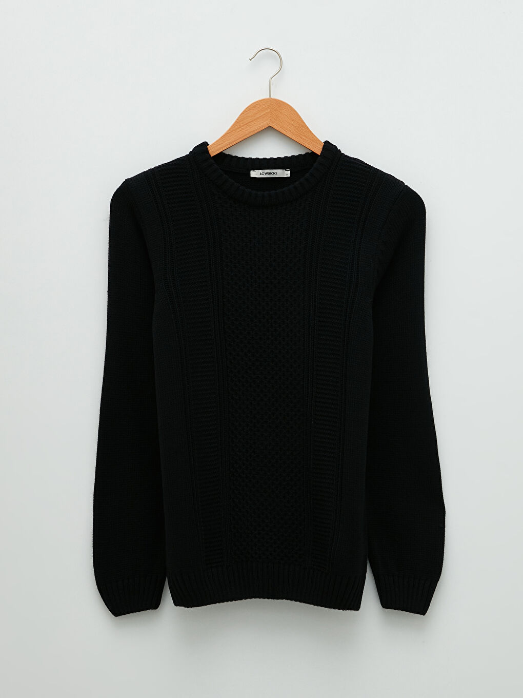 Crew Neck Long Sleeve Men's Tricot Sweater-5