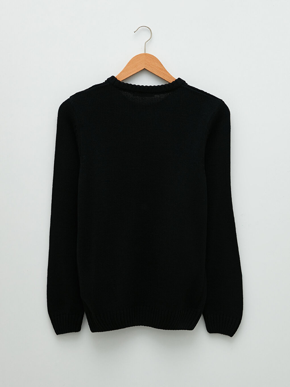 Crew Neck Long Sleeve Men's Tricot Sweater-6