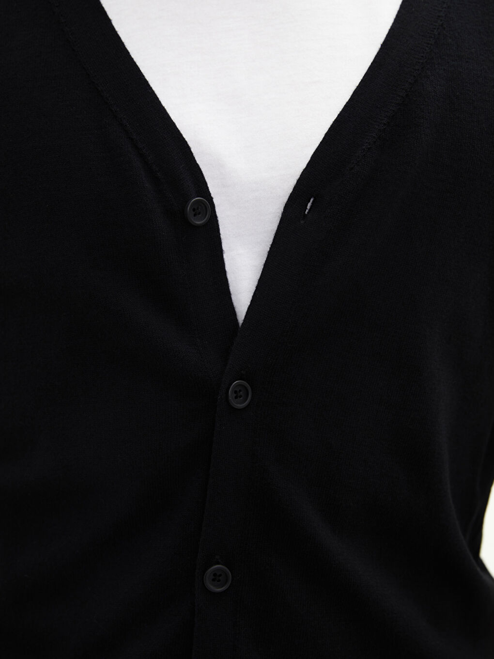 V Neck Long Sleeve Thin Men's Tricot Cardigan-3