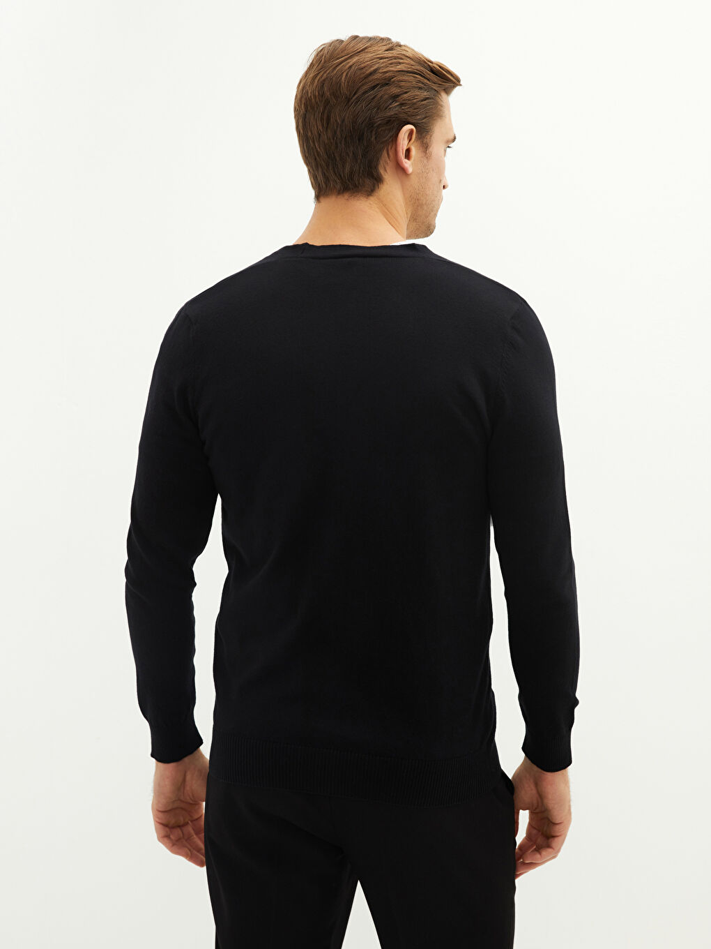V Neck Long Sleeve Thin Men's Tricot Cardigan-4