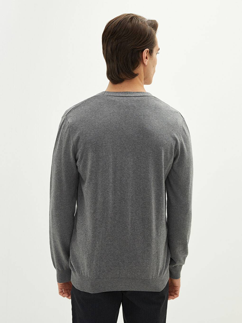 LCWAIKIKI Basic V Neck Long Sleeve Thin Men's Tricot Cardigan -W16379Z8-EEZ