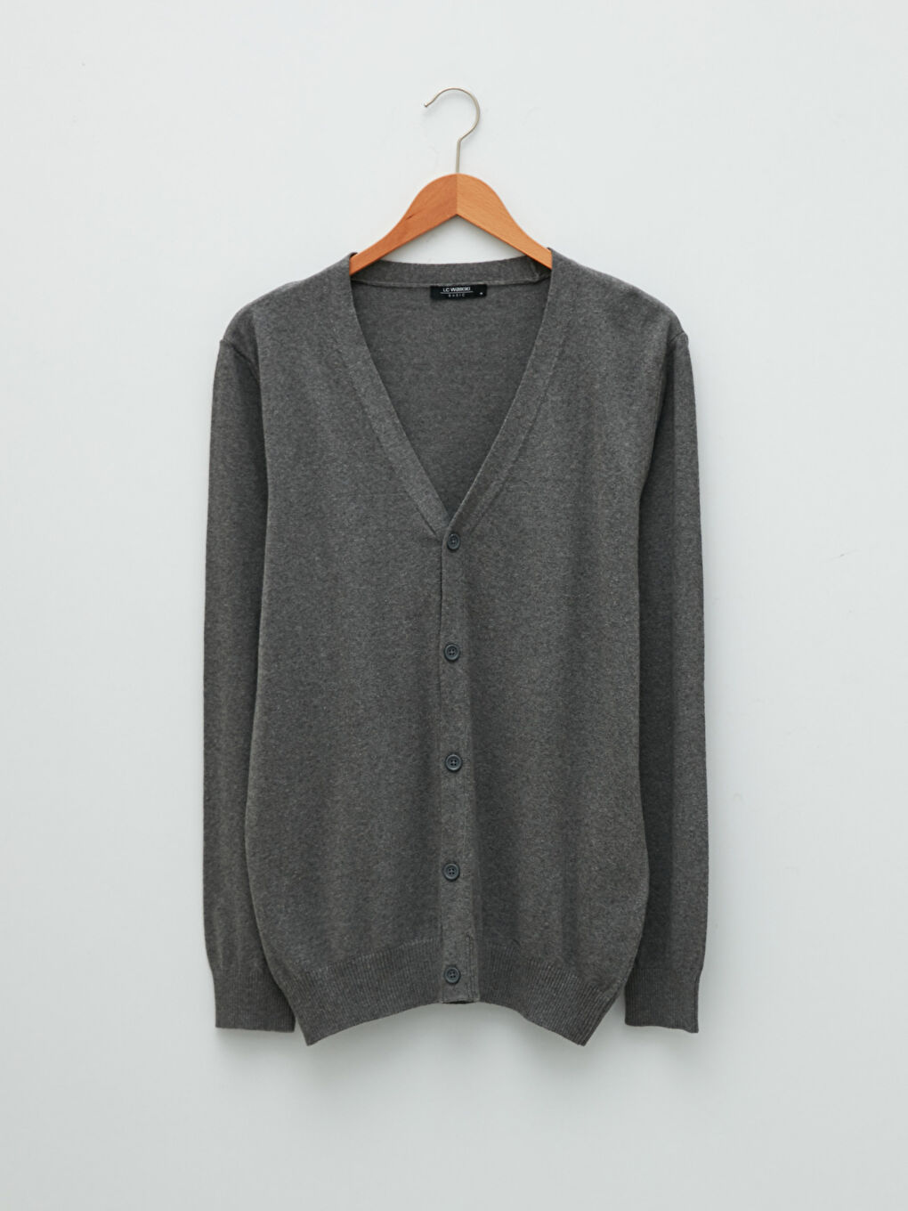 LCWAIKIKI Basic V Neck Long Sleeve Thin Men's Tricot Cardigan -W16379Z8-EEZ