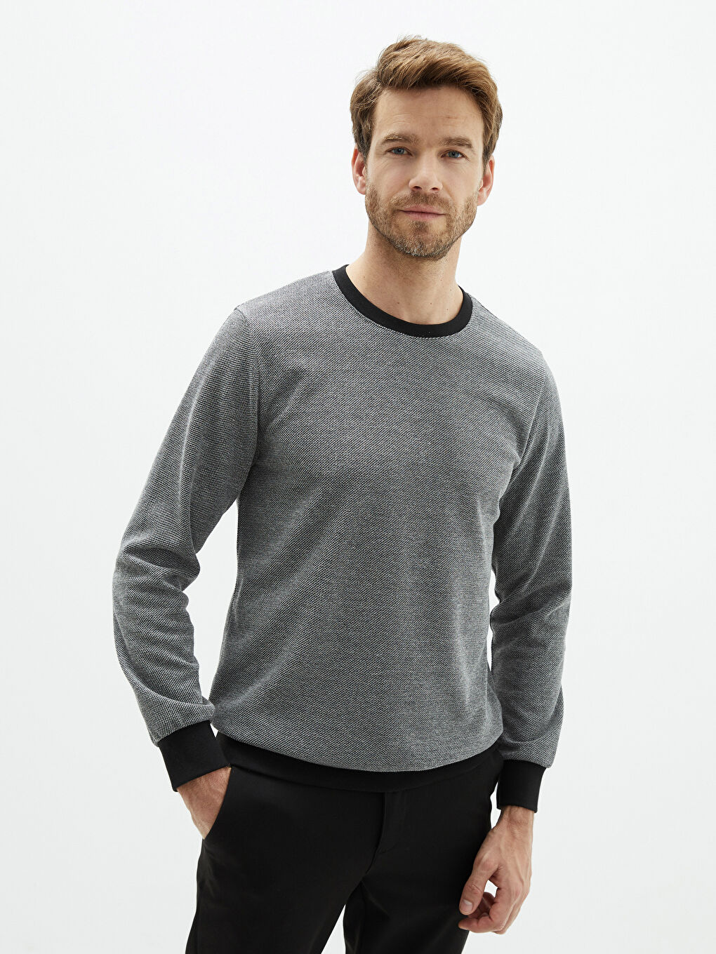 Crew Neck Long Sleeve Men's Sweatshirt