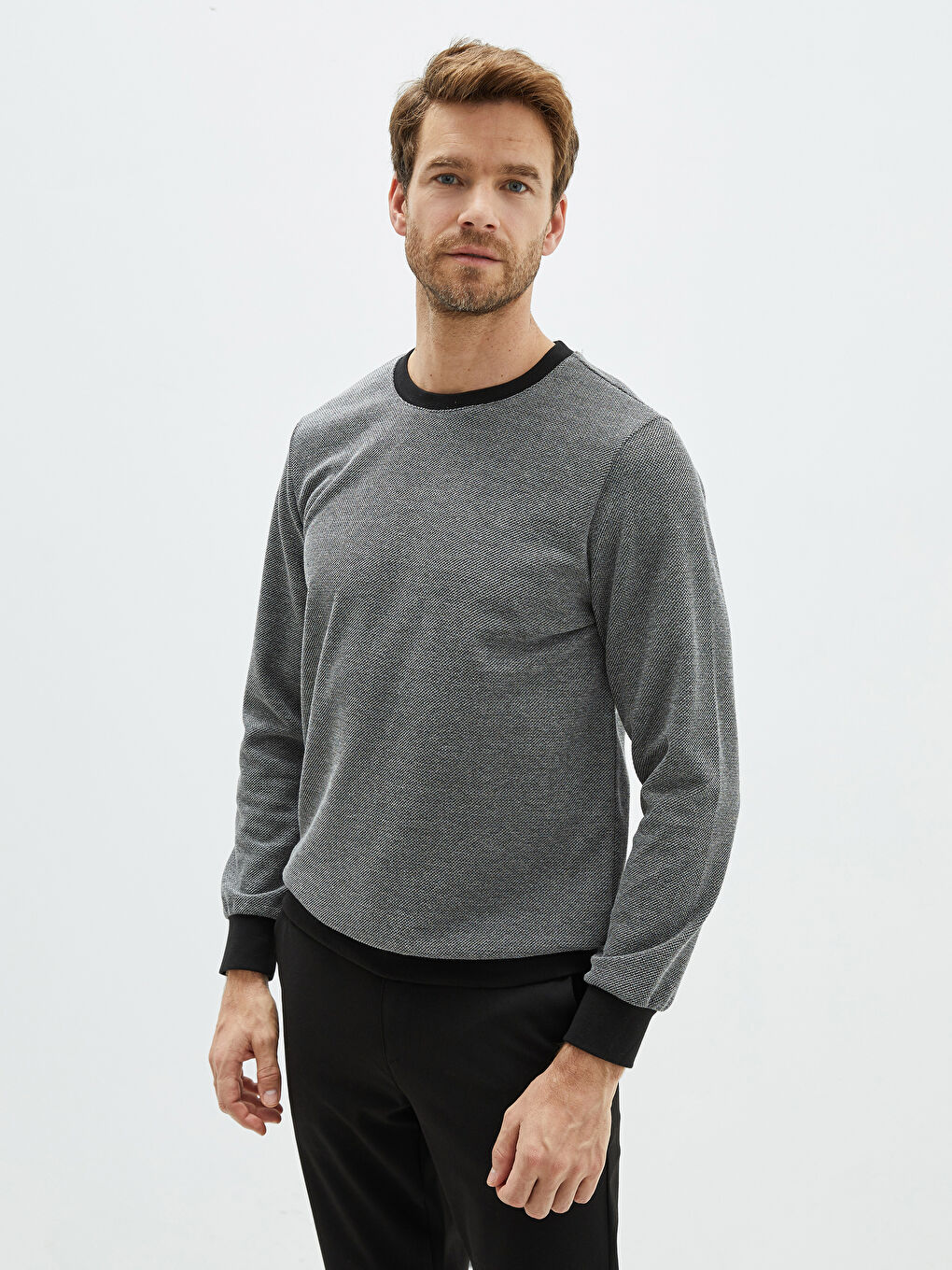 Crew Neck Long Sleeve Men's Sweatshirt-1