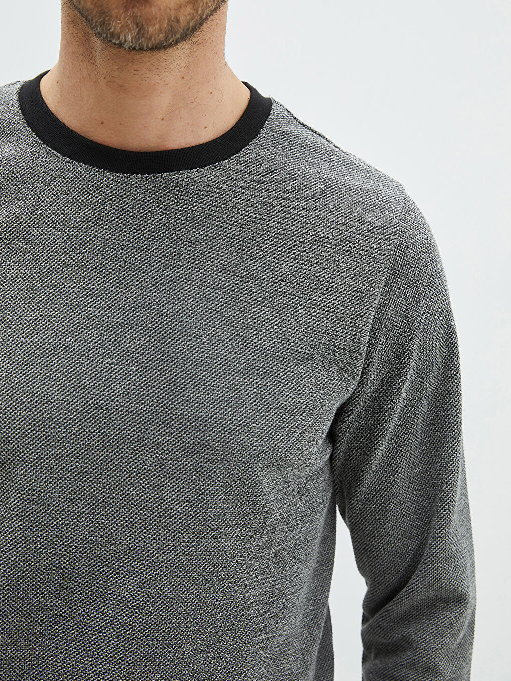 Crew Neck Long Sleeve Men's Sweatshirt-3