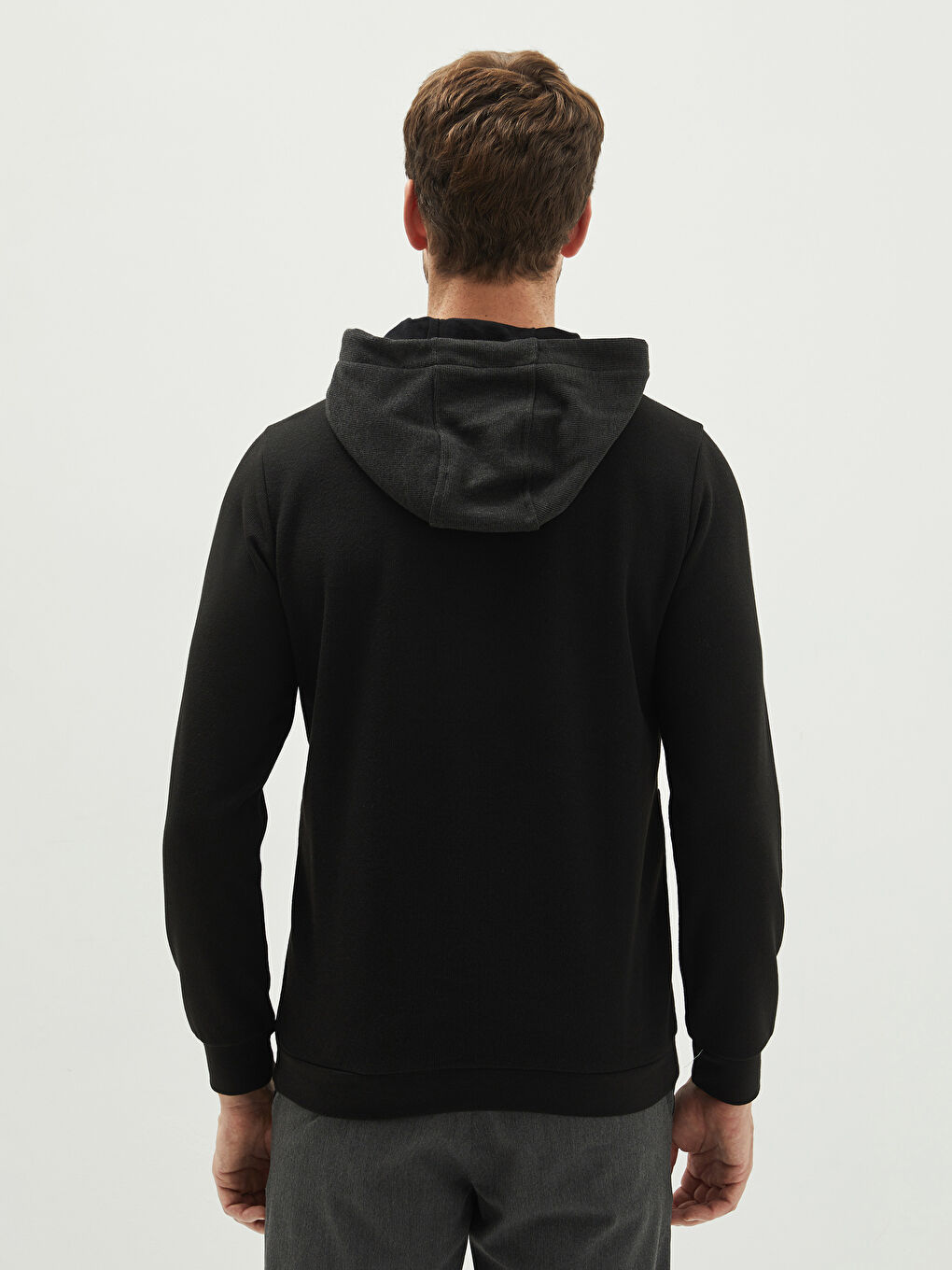 SOUTHBLUE Siyah Uzun Kollu Renk Bloklu Erkek Hoodie - 4