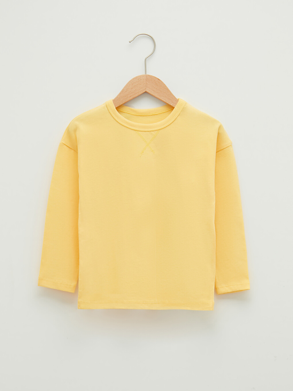 T-shirt Basique À Manches Longues Pour Bébé Garçons Col Rond