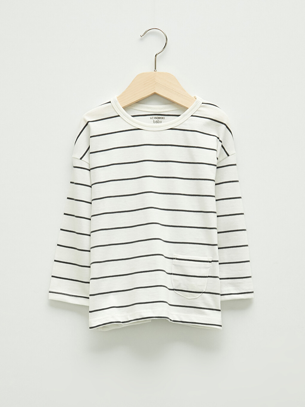 T-shirt Bébé Garçons Rayé À Manches Longues Et Col Rond