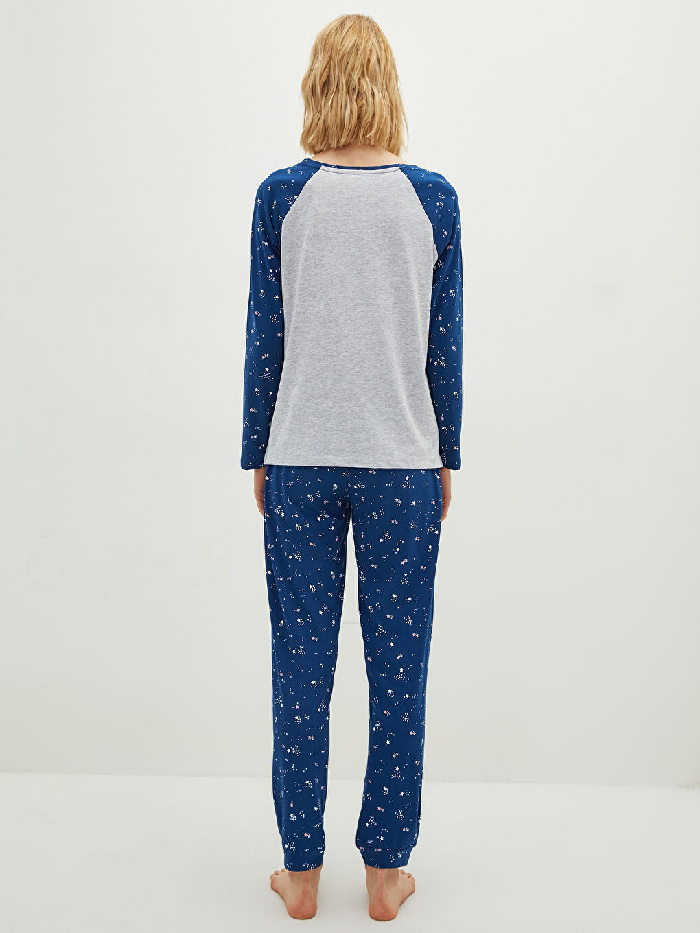 Lacivert Baskılı Pijama Takım-5