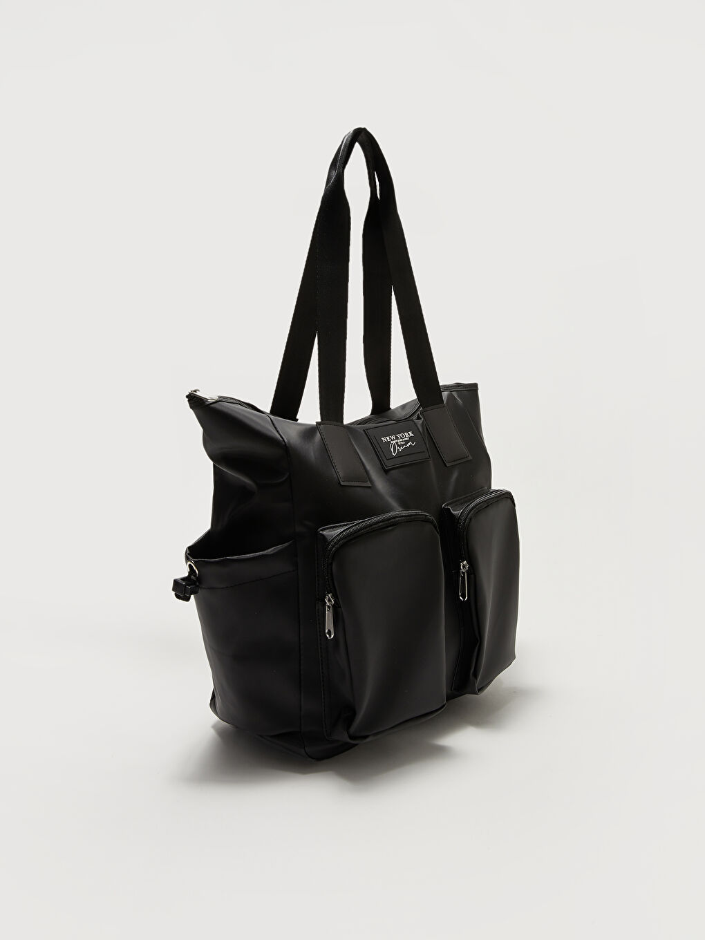 Siyah Deri Görünümlü Aktif Spor Kadın Kol Çantası-5