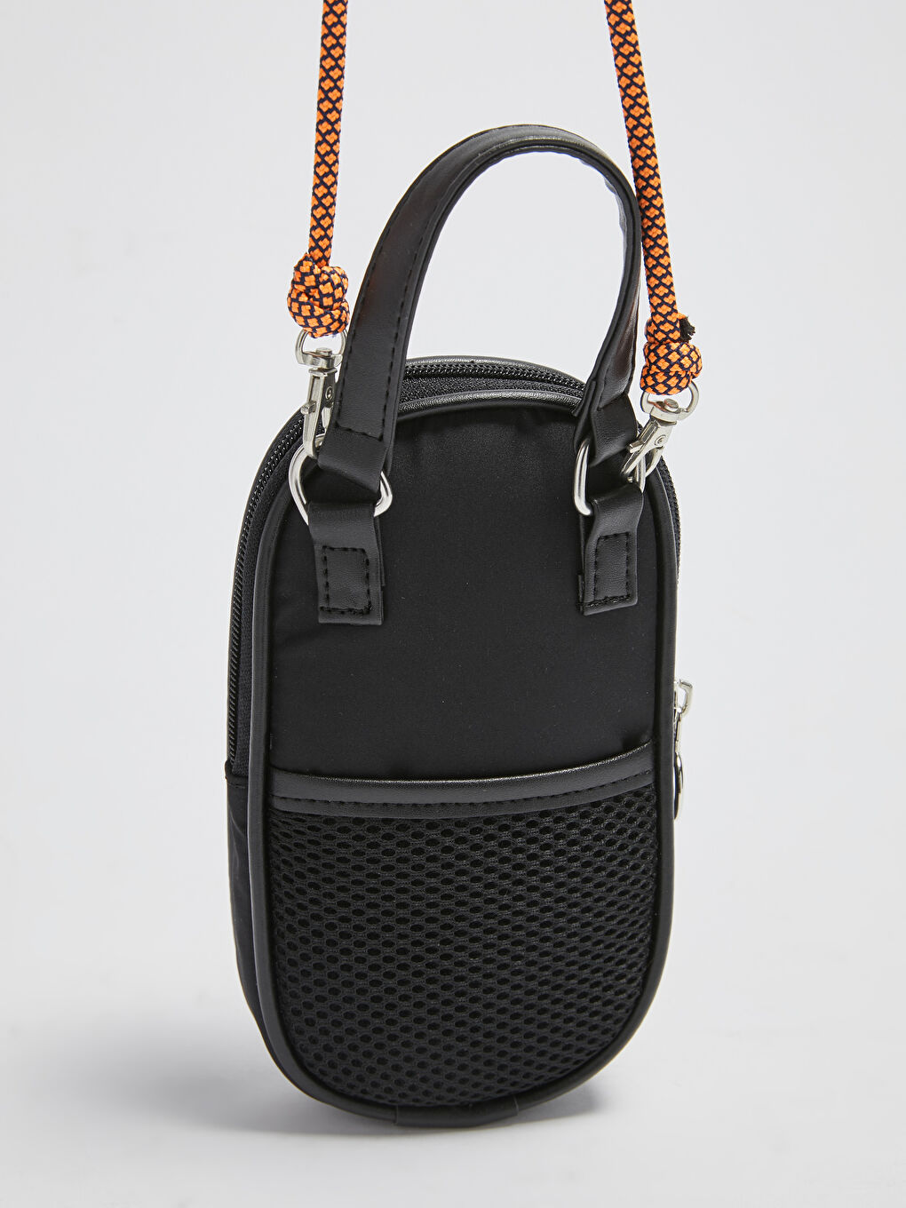 Siyah Paraşüt Kumaş Kadın Telefon Çantası-3