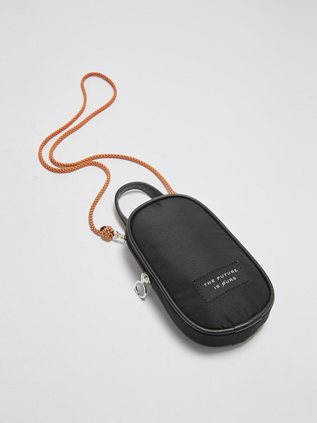 Siyah Paraşüt Kumaş Kadın Telefon Çantası-2