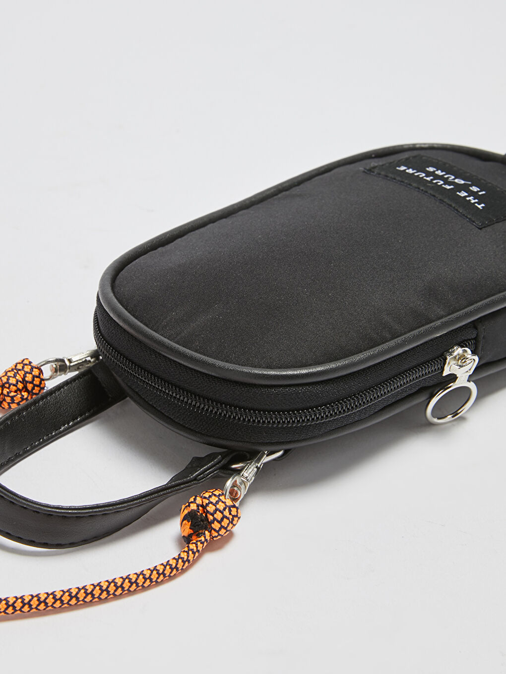 Siyah Paraşüt Kumaş Kadın Telefon Çantası-5