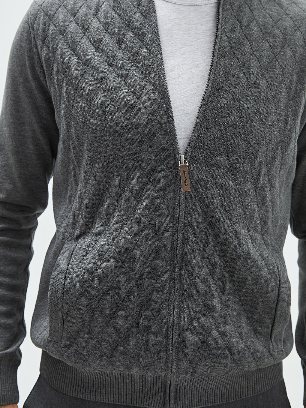 Standard Fit College Neck Men's Cardigan-3