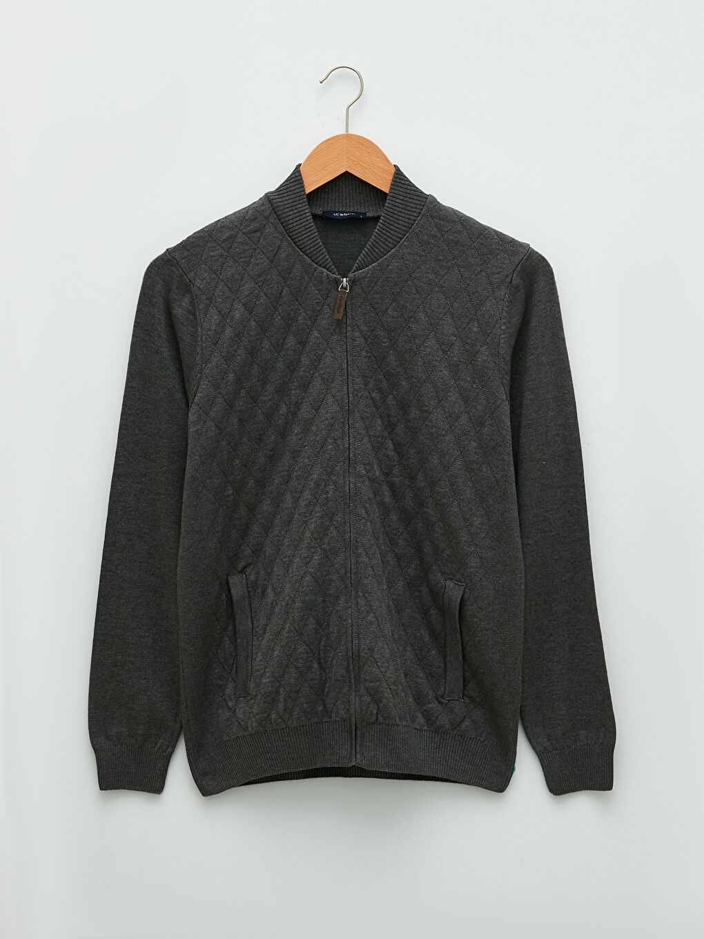 Standard Fit College Neck Men's Cardigan-5