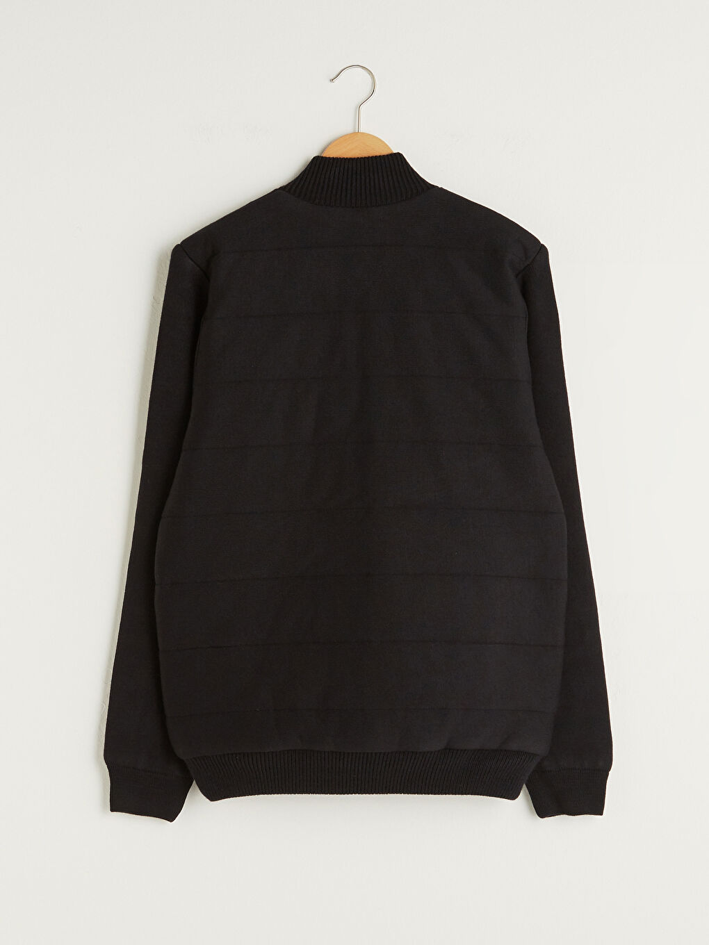 Lacivert Standart Kalıp Dik Yaka Uzun Kollu Erkek Triko Hırka-9