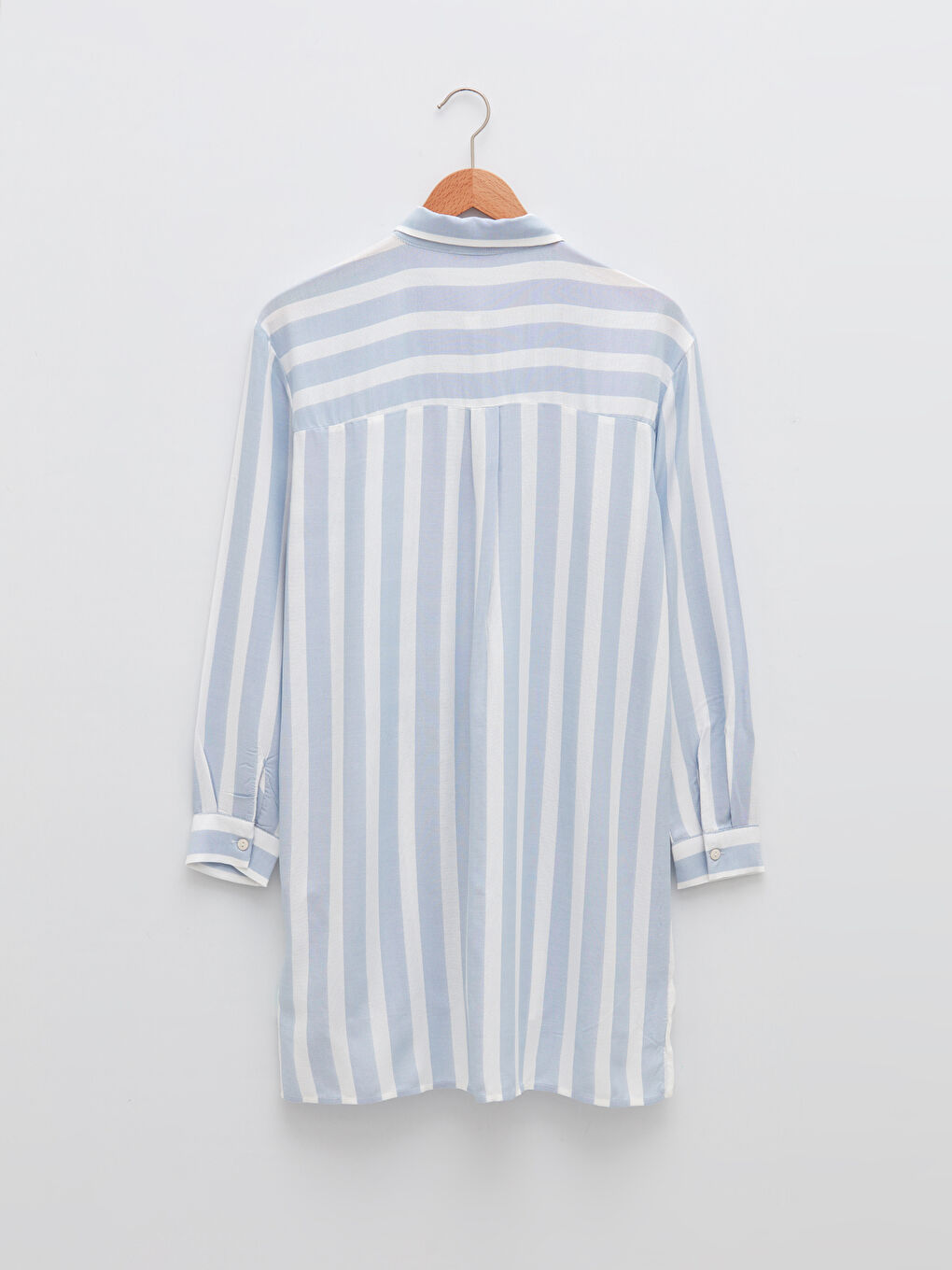 LCWAIKIKI Classic Striped Long Sleeve Viscose Women's Shirt Tunic -W16553Z8-LEN
