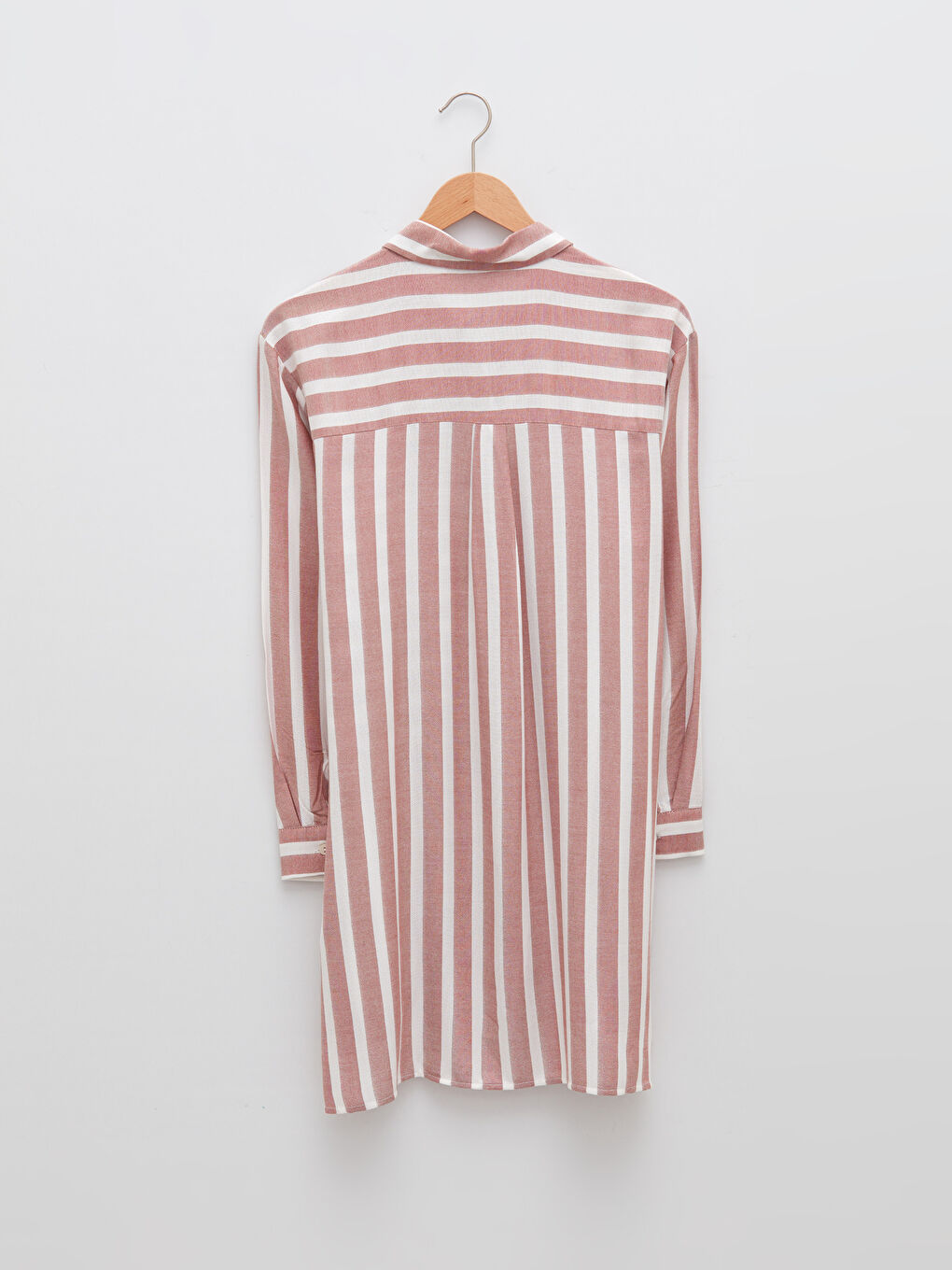 Tunique Chemise à Rayures en Viscose à Manches Longues pour Femmes-6