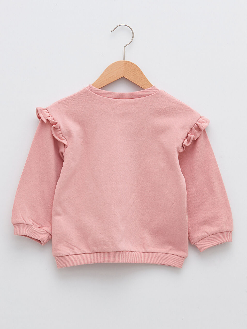 Crew Neck Long Sleeve Printed Baby Girl Sweatshirt and Toy-1